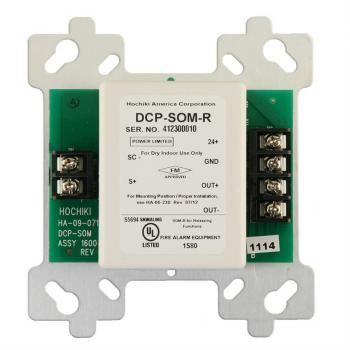  DCP-SOM-R Module điều khiển ngõ ra, có điện áp 24V, chuyên dùng điều khiển chuông còi báo cháy, van điện từ( dạng liên động kép), có tính năng giám sát mạch